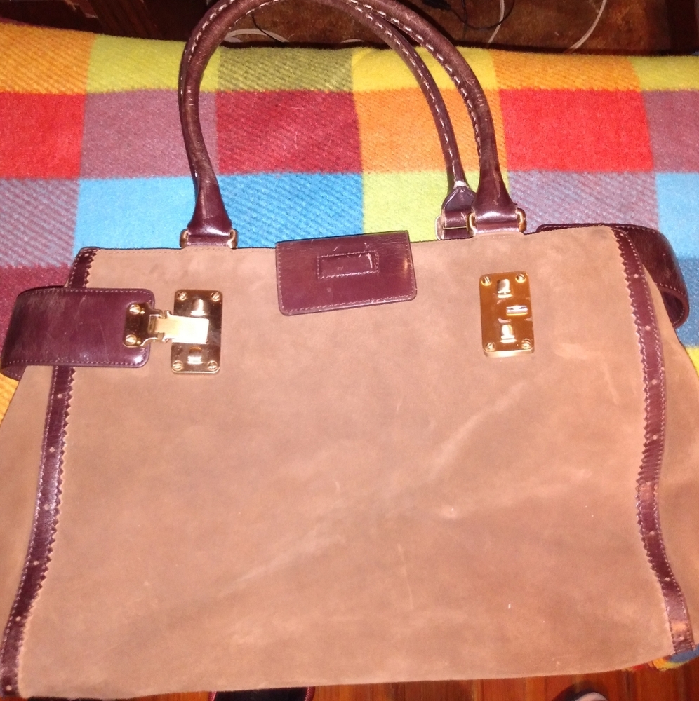 Brown suede Ann Taylor purse barely used